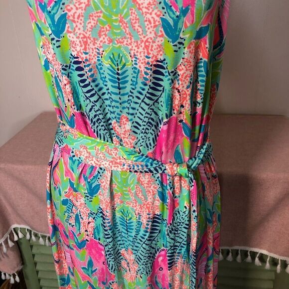 Lilly Pulitzer Womens Reflections Monterrey Long Dress Multicolor Medium - Picture 6 of 10